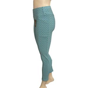 Women’s Leggings J & W Slim, high waist,Honeycomb With Pockets Blue Size S/M